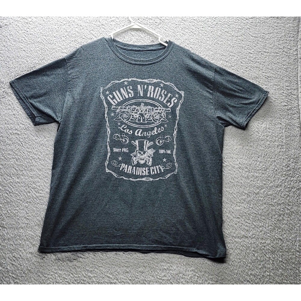 Vintage Guns N' Roses Paradise City T-Shirt Men's Size XXL Gray Rock Band Tee